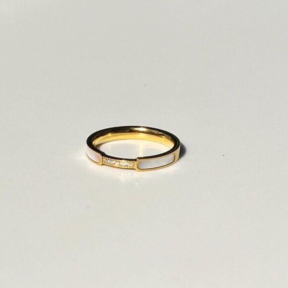 New! “Louisa” Dainty Iridescent/Gold Ring - Picture 3 of 4